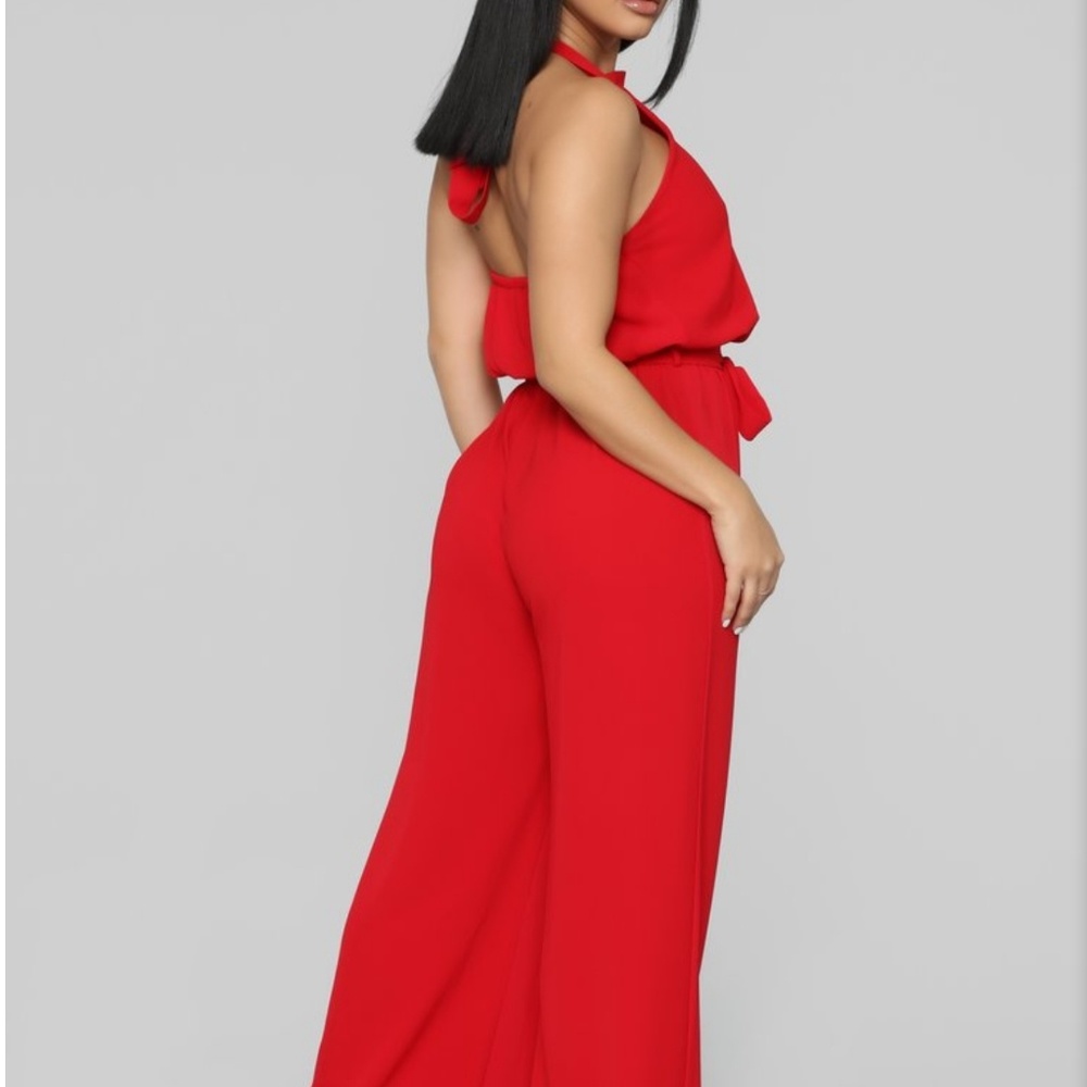 Red Halter Jumpsuit